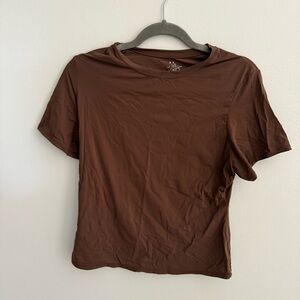 SKIMS Chocolate Brown Short Sleeve Tee